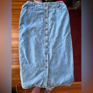 Gloria Vanderbilt Denim Button-Down Long Pencil Skirt